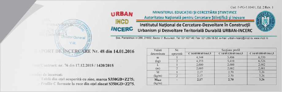 Incercari la PROFILE Tip C