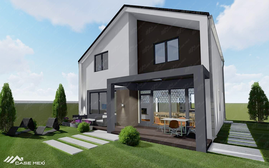 proiect casa cu etaj pe sistem de cadre metalice - Jimbolia
