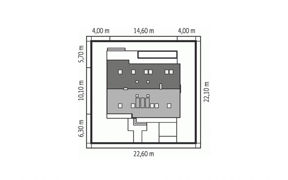 case in forma de l cu mansarda