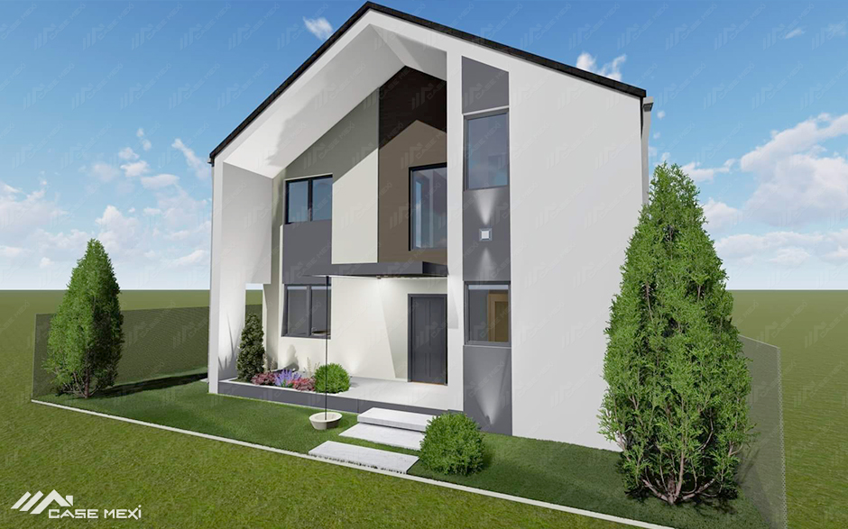proiect casa cu etaj pe sistem de cadre metalice - Jimbolia