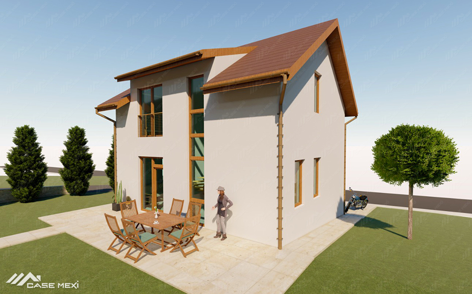 proiect casa cu etaj in Sibiu din profile MEXI